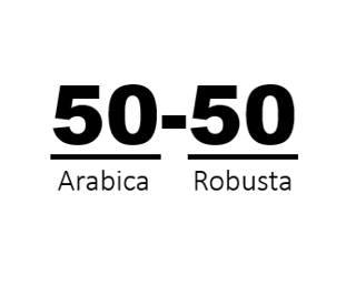 میکس مخصوص 50 - 50 ( 50 % روبوستا - 50 % عربیکا )